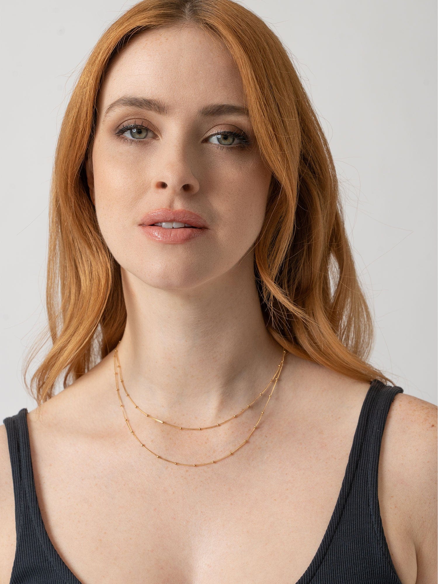 Double Ball Chain Necklace Gold - Women's Jewellery | Saint + Sofia® USA